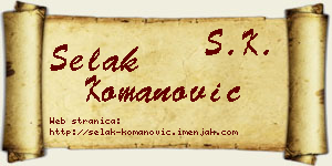 Selak Komanović vizit kartica